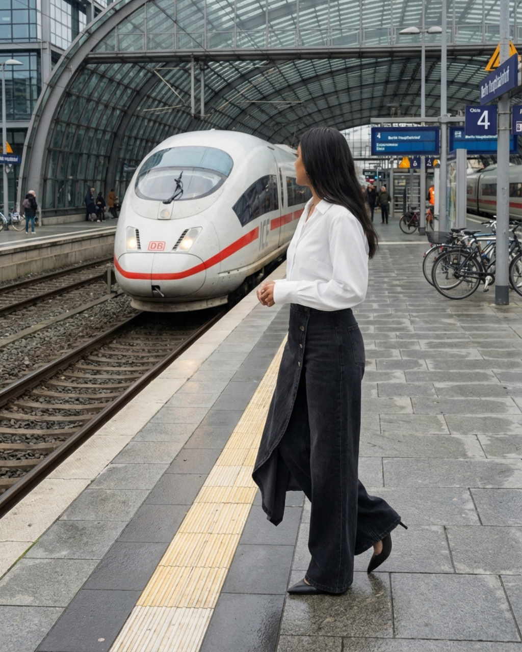 Pantalones vaqueros cruzados