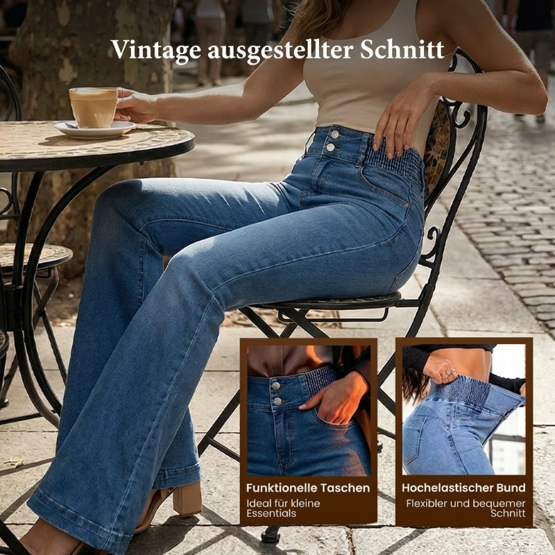 💕Frühlingsneuheit👖Stretch-Schlagjeans mit hohem Bund