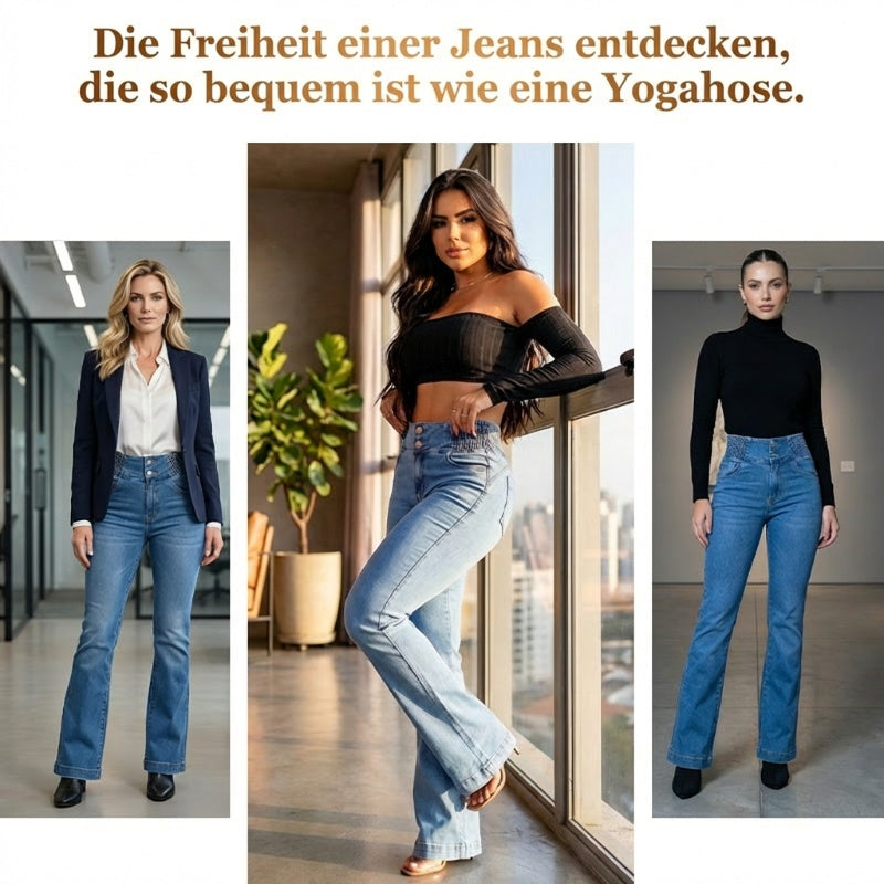 💕Frühlingsneuheit👖Stretch-Schlagjeans mit hohem Bund