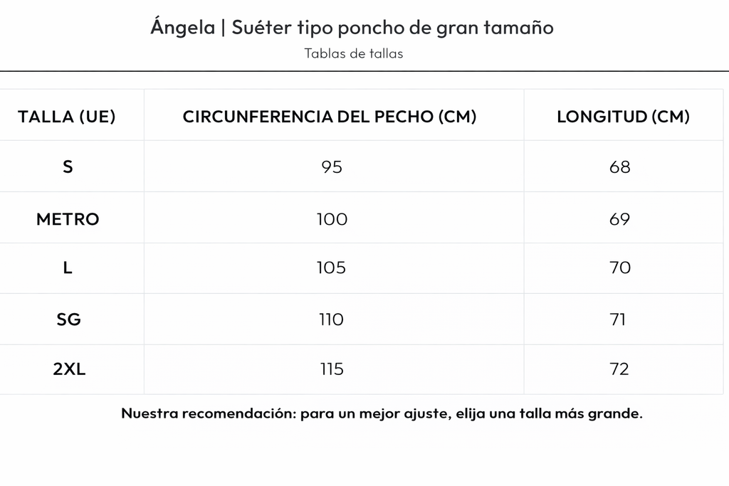 Ángela | Suéter tipo poncho de gran tamaño