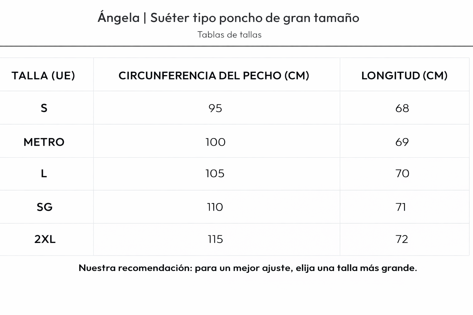 Ángela | Suéter tipo poncho de gran tamaño